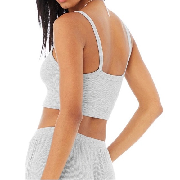 NWT ALO Ribbed Crop Whisper Bra Tank - Picture 2 of 5